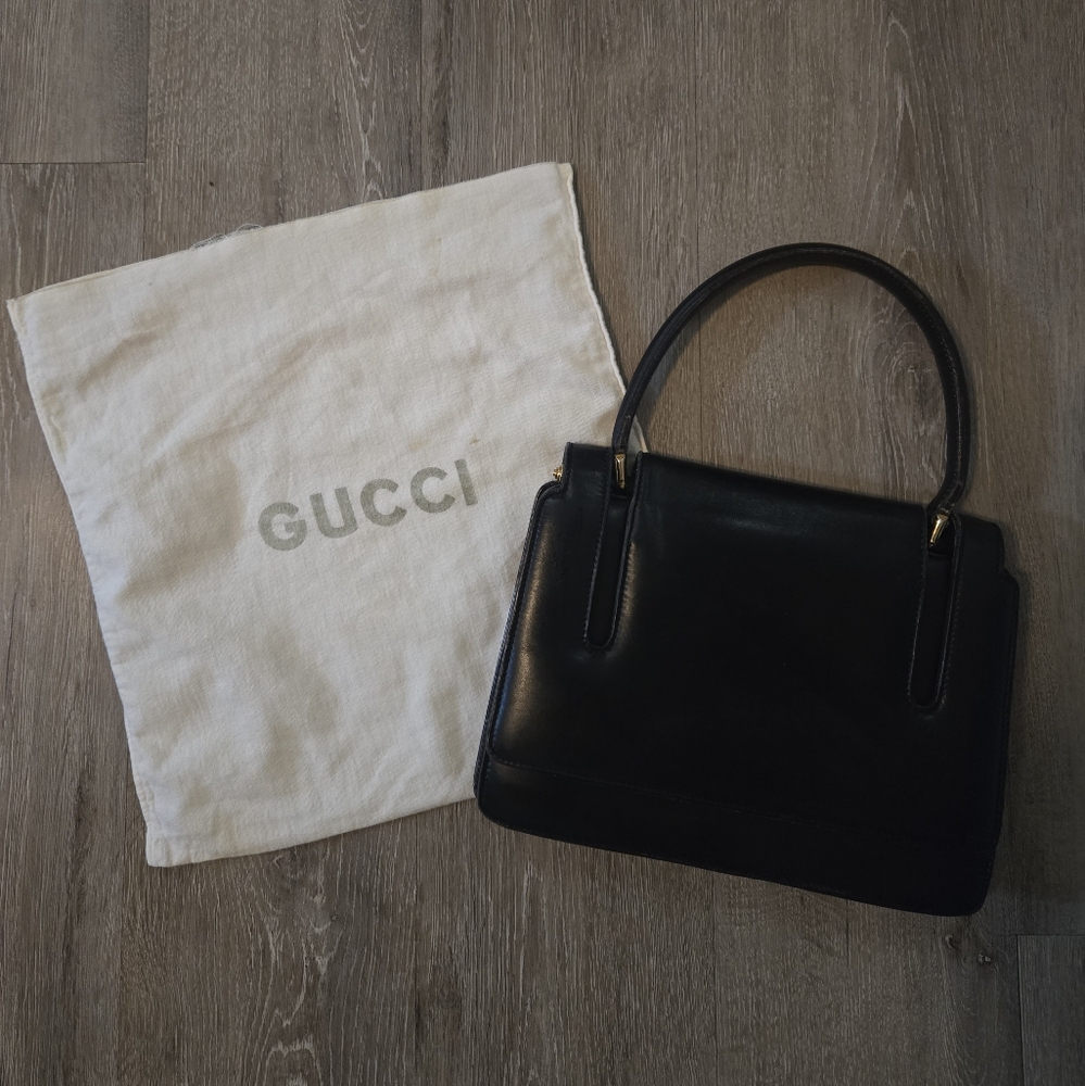 Vintage Gucci Black Leather Women's Bag